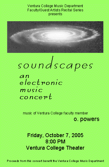 Program cover from Soundscapes concert